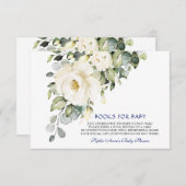 エレガントな白いクリーム色の花の男の子の本 赤ちゃんのための本 エンクロージャーカード (正面/裏面)