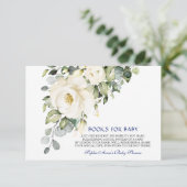 エレガントな白いクリーム色の花の男の子の本 赤ちゃんのための本 エンクロージャーカード (スタンド正面)