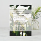 エレガントな白いコーラルリリー 50周年結婚記念日 招待状 (スタンド正面)