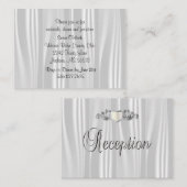 エレガントな白いサテン エンクロージャーカード (正面/裏面)