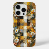 エレガントな白いデイジーと黄色のギンガム柄のスマホケース Case-Mate iPhoneケース (裏面)