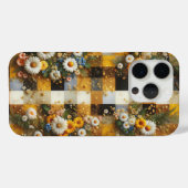 エレガントな白いデイジーと黄色のギンガム柄のスマホケース Case-Mate iPhoneケース (裏面 (横))