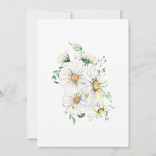 エレガントな白いデイジーの花のクリスチャンウェディング 招待状 (裏面)