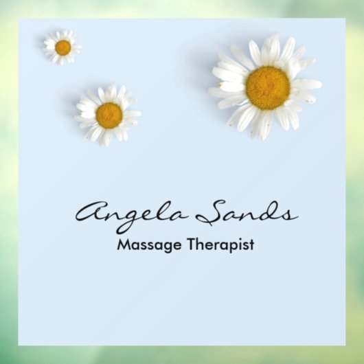 エレガントな白いデイジー 青 ウィンドウサイン (シート3)