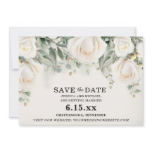 エレガントな白いバラとグリーンの結婚式