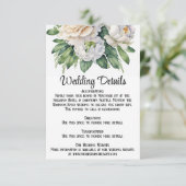 エレガントな白いバラと芍薬の結婚式 エンクロージャーカード (スタンド正面)