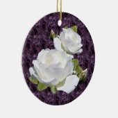 エレガントな白いバラのオーナメント セラミックオーナメント (右)