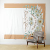 エレガントな白いバラのブライダルシャワースクリプト花 タペストリー (インサイチュ(横))