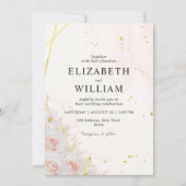 エレガントな白いバラのミニマルウェディング 招待状 (正面)