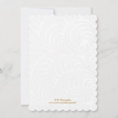 エレガントな白いバラの結婚式 Save the Date カード (裏面)