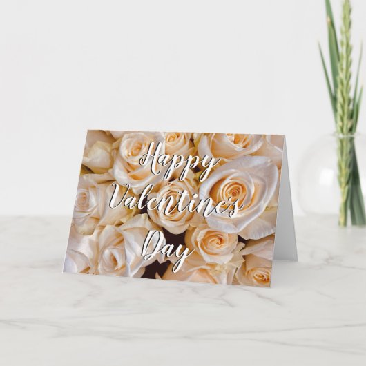 エレガントな白いバラの花の最高の友達バレンタイン カード (正面)