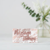 エレガントな白いバラの金ゴールドの大理石のマッサージセラピスト 名刺 (スタンド正面)