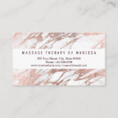 エレガントな白いバラの金ゴールドの大理石のマッサージセラピスト 名刺 (裏面)