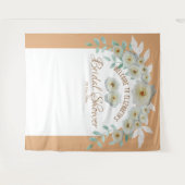 エレガントな白いバラの ブライダルシャワースクリプト花 タペストリー (正面(横))