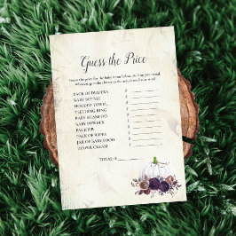 エレガントな白いパンプキン　価格を当ててみて 招待状