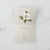 エレガントな白いマグノリアのウェディング　サンキュー サンキューカード (内部)