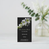 エレガントな白いユリのビジネスまたはプロフィールカード 名刺 (スタンド正面)