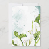 エレガントな白いユリの花の水彩画 招待状 (裏面)
