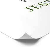 エレガントな白いラン ENGAGEMENT PARTY ウェルカムサイン ポスター (角)