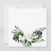 エレガントな白いラン Orchids ボヘミアングリーンウェディング 招待状 (裏面)