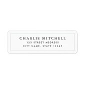 エレガントな白い枠の差出人住所 ラベル (正面)