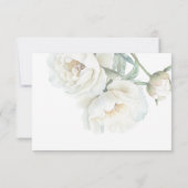 エレガントな白い芍薬の結婚式出欠確認カード 出欠カード (裏面)