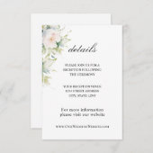 エレガントな白い花と緑の花束 ウェディング エンクロージャーカード (正面/裏面)