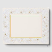 エレガントな白い花と象牙色の金の縁取りの結婚式 ゲストブック (裏面)