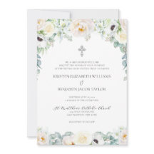 エレガントな白い花のカトリック結婚式 with RSVP