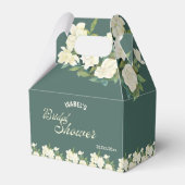 エレガントな白い花の ブライダルシャワーのお礼プレゼントボックス フェイバーボックス (正面サイド)