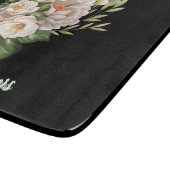 エレガントな白い花束と緑の葉 カッティングボード (角)