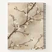 エレガントな白い花　ミニ枝 ノートブック (裏面)