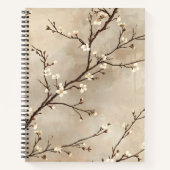 エレガントな白い花　ミニ枝 ノートブック (正面)