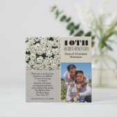エレガントな白い花　10周年記念写真招待状 招待状 (スタンド正面)
