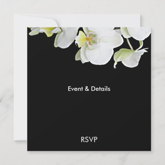 エレガントな白い蘭のウェディング/各種お祝い 招待状 (裏面)