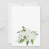 エレガントな白い蘭のボヘミアンスタイルの婚約パーティー 招待状 (裏面)