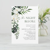 エレガントな白い蘭のボヘミアンレハーサルディナー 招待状 (スタンド正面)