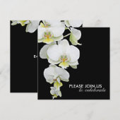 エレガントな白い蘭の結婚式/各種お祝い用招待状 招待状 (正面/裏面)