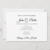 エレガントな白い蘭の花 死亡一周年記念 招待状 (裏面)