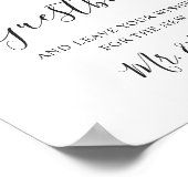 エレガントな白い蘭 ボヘミアンスタイルのゲストブックにサインを ポスター (角)