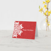 エレガントな白い雪の結晶（クランベリー） カード (黄色い花)