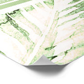 エレガントな白と緑のトロピカルリーフの席次表 ポスター (角)