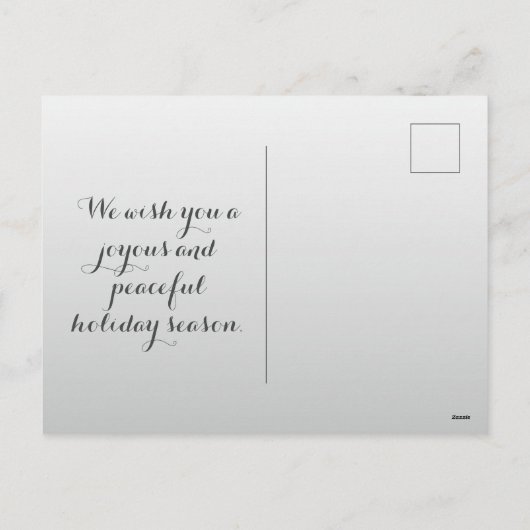 エレガントな白と緑の冬の花のクリスマス シーズンポストカード (裏面)