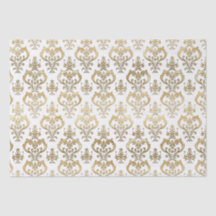 エレガントな白と金のハート バレンタインデーのダマスク