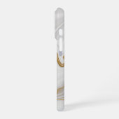 エレガントな白と金の大理石 iPhoneケース (左側面)