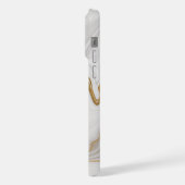 エレガントな白と金の大理石 iPhoneケース (左側面)