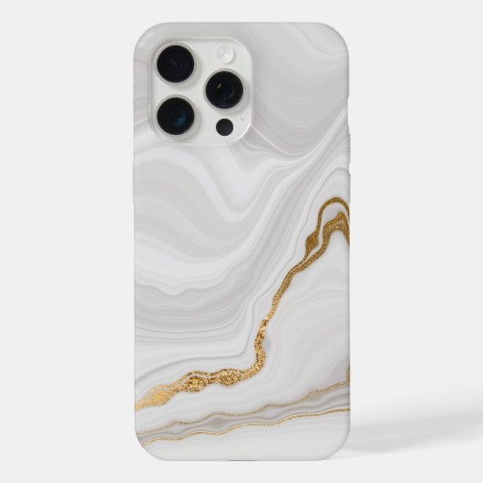 エレガントな白と金の大理石 iPhoneケース (裏面)