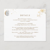 エレガントな白と金の天体的な結婚式の詳細 エンクロージャーカード (正面)