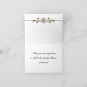エレガントな白と金の感謝カード サンキューカード (内部)
