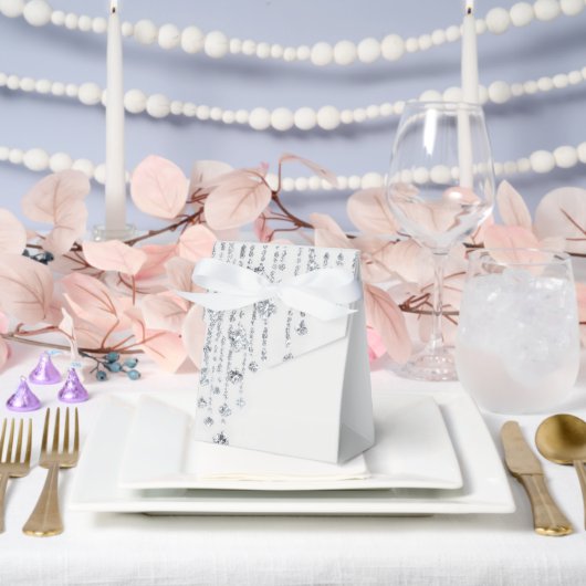 エレガントな白と銀の結婚式の箱のギフト - 花柄& フェイバーボックス (ウェディング)